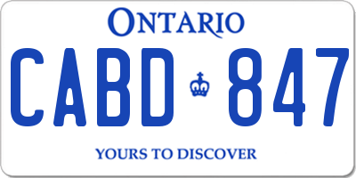 ON license plate CABD847