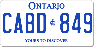 ON license plate CABD849