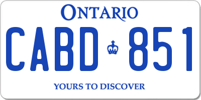 ON license plate CABD851