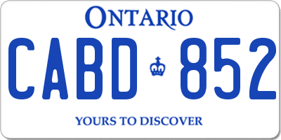 ON license plate CABD852