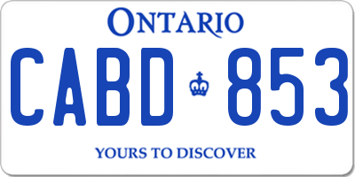 ON license plate CABD853