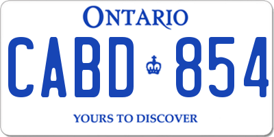 ON license plate CABD854