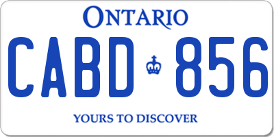 ON license plate CABD856