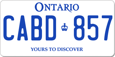 ON license plate CABD857