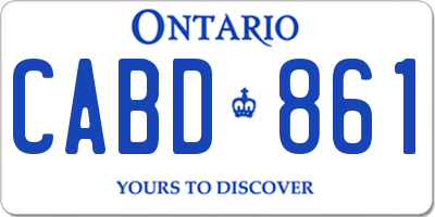 ON license plate CABD861