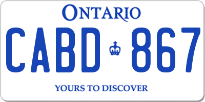 ON license plate CABD867