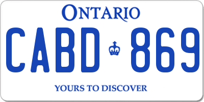 ON license plate CABD869