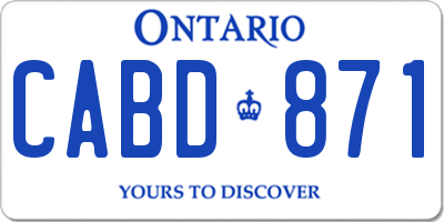 ON license plate CABD871