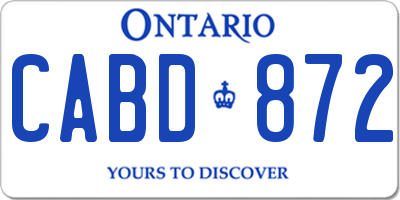 ON license plate CABD872