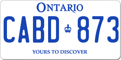 ON license plate CABD873