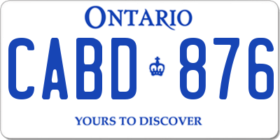 ON license plate CABD876