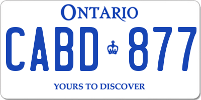 ON license plate CABD877