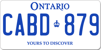 ON license plate CABD879