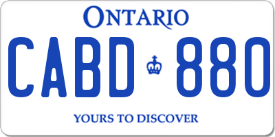 ON license plate CABD880