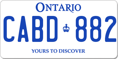 ON license plate CABD882