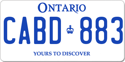 ON license plate CABD883