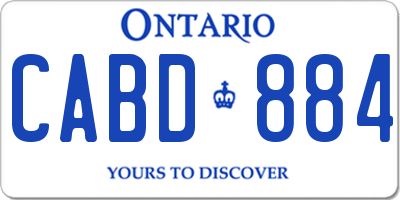 ON license plate CABD884