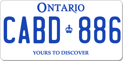 ON license plate CABD886