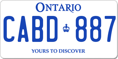 ON license plate CABD887