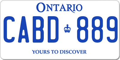 ON license plate CABD889