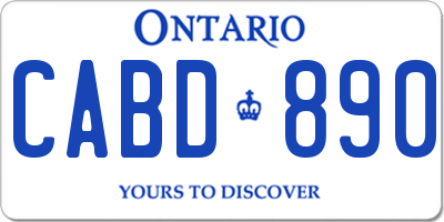 ON license plate CABD890