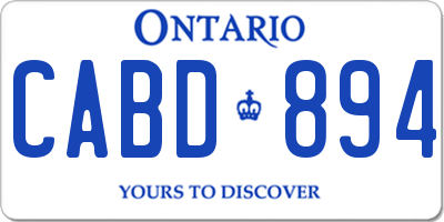 ON license plate CABD894