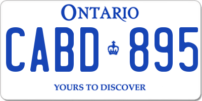 ON license plate CABD895