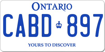 ON license plate CABD897