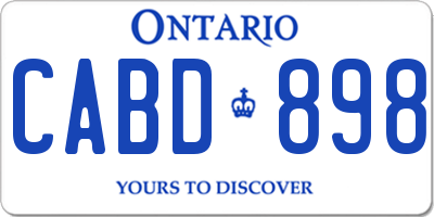 ON license plate CABD898