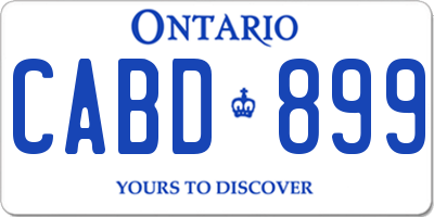 ON license plate CABD899