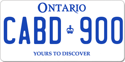 ON license plate CABD900