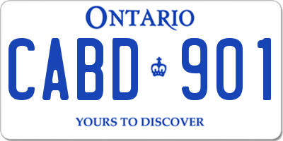 ON license plate CABD901