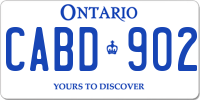 ON license plate CABD902