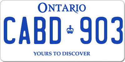 ON license plate CABD903