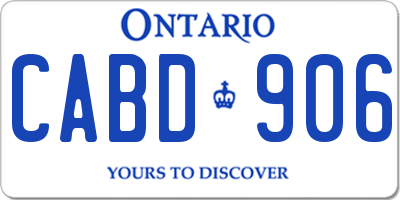 ON license plate CABD906