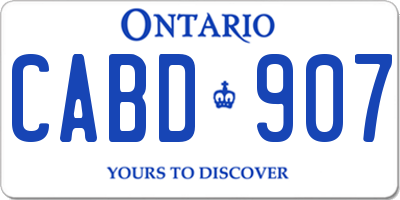 ON license plate CABD907