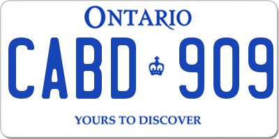 ON license plate CABD909