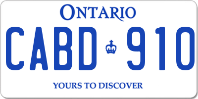 ON license plate CABD910