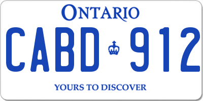 ON license plate CABD912