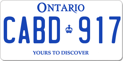 ON license plate CABD917