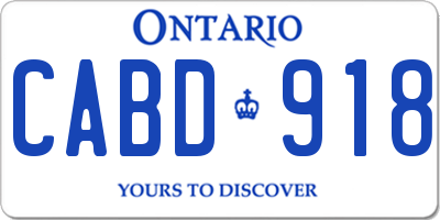 ON license plate CABD918