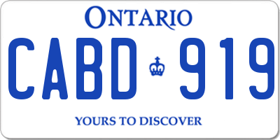 ON license plate CABD919