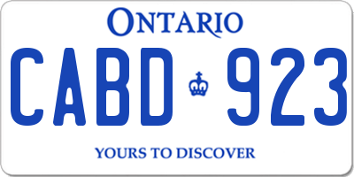 ON license plate CABD923