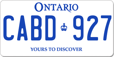 ON license plate CABD927