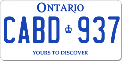 ON license plate CABD937