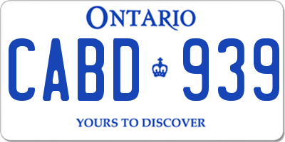 ON license plate CABD939