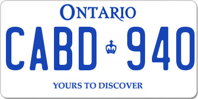 ON license plate CABD940