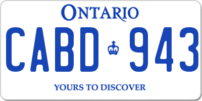 ON license plate CABD943