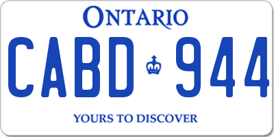 ON license plate CABD944