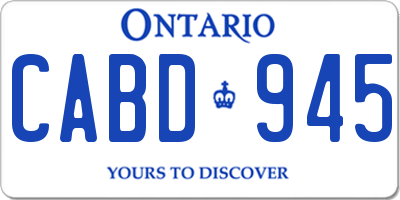 ON license plate CABD945